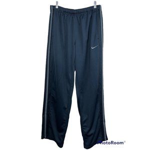 Nike Training Joggers Track Pants Men Size Large Blue Pockets Side Gray Stripe